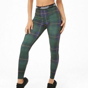 Forever 21 Femme Green Black Active Plaid Leggings